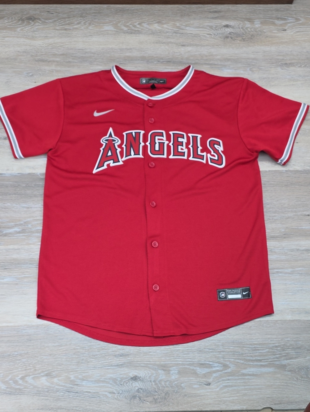Nike Los Angeles Angels "Trout" #27 MLB Baseball Jersey Red Youth Size Lg 14/16